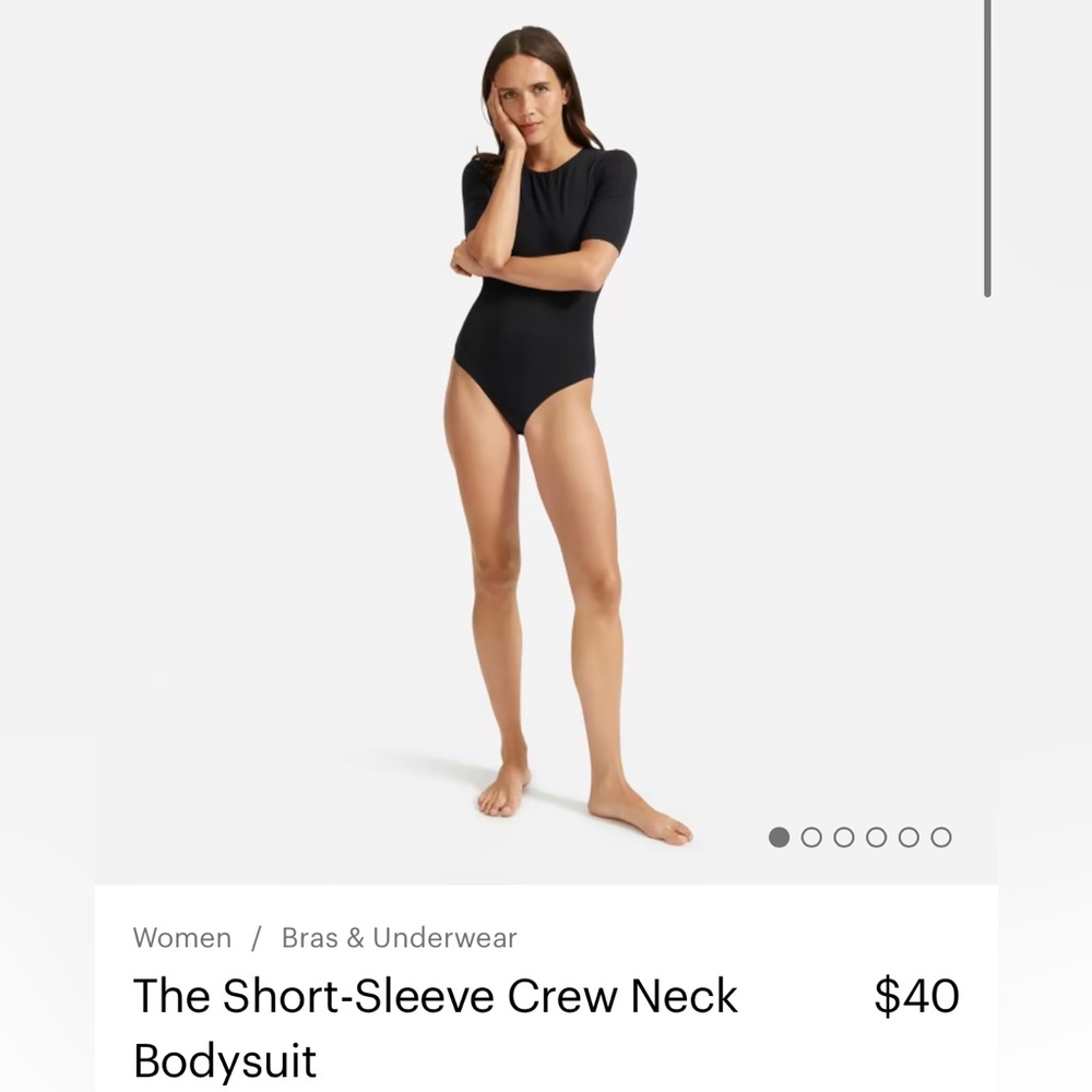 Everlane Short Sleeve Crew Neck Bodysuit Size Medium
